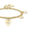 Bracciale Donna Luca Barra In Acciaio Dorato Con Cuori Pendenti E Cristalli Bianchi 2 Verre Gioielli - l'istituzione del gioiello