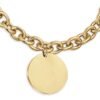 Bracciale Donna Luca Barra In Acciaio Dorato Con Piastra Rotonda Pendente 2 - Verre Gioielli Bracciale Donna Luca Barra In Acciaio Dorato Con Piastra Rotonda Pendente