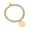Bracciale Donna Luca Barra In Acciaio Dorato Con Piastra Rotonda Pendente 6 - Verre Gioielli Bracciale Donna Luca Barra In Acciaio Dorato Con Piastra Rotonda Pendente 2 Verre Gioielli - l'istituzione del gioiello