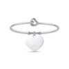 Bracciale Donna Luca Barra Rigido In Acciaio Con Cuore Pendente 2 - Verre Gioielli Bracciale Donna Luca Barra Rigido In Acciaio Con Cuore Pendente