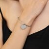 Bracciale Donna Luca Barra Rigido In Acciaio Con Cuore Pendente 2 Verre Gioielli - l'istituzione del gioiello