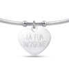 Bracciale Donna Luca Barra Rigido In Acciaio Con Cuore Pendente 3 Verre Gioielli - l'istituzione del gioiello