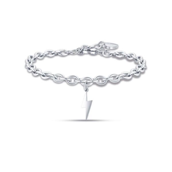 Bracciale Donna Luca Barra In Acciaio Con Fulmine Pendente