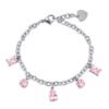 Bracciale Donna Luca Barra In Acciaio Con Cristalli Rosa Pendenti 1 - Verre Gioielli Bracciale Donna Luca Barra In Acciaio Con Cristalli Rosa Pendenti