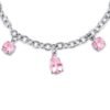 Bracciale Donna Luca Barra In Acciaio Con Cristalli Rosa Pendenti 2 Verre Gioielli - l'istituzione del gioiello