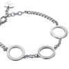 Bracciale Donna Luca Barra In Acciaio Con Cerchi E Cristalli Bianchi 2 Verre Gioielli - l'istituzione del gioiello