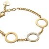 Bracciale Donna Luca Barra In Acciaio Dorato Con Cerchi E Cristalli Bianchi 2 Verre Gioielli - l'istituzione del gioiello