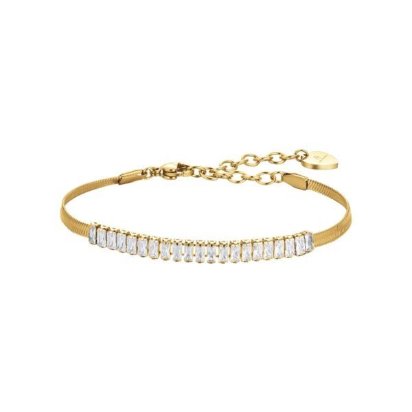 Bracciale Donna Luca Barra In Acciaio Dorato Con Cristalli Bianchi 3 - Verre Gioielli Bracciale Donna Luca Barra In Acciaio Dorato Con Cristalli Bianchi