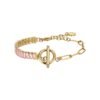 Bracciale Donna Luca Barra In Acciaio Dorato Con Cristalli Rosa 1 - Verre Gioielli Bracciale Donna Luca Barra In Acciaio Dorato Con Cristalli Rosa
