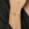 Bracciale Donna Luca Barra In Acciaio Dorato Con Cristalli Rosa 1 Verre Gioielli - l'istituzione del gioiello