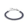 Bracciale Donna Luca Barra In Acciaio Triplo Filo Con Cristalli Blu 1 - Verre Gioielli Bracciale Donna Luca Barra In Acciaio Triplo Filo Con Cristalli Blu