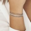Bracciale Donna Luca Barra In Acciaio Triplo Filo Con Cristalli Bianchi 1 Verre Gioielli - l'istituzione del gioiello