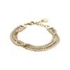 Bracciale Donna Luca Barra In Acciaio Dorato Triplo Filo Con Cristalli Bianchi