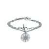 Bracciale Donna Luca Barra In Acciaio Doppio Filo Con Rosa Dei Venti E Cristalli Bianchi 2 - Verre Gioielli Bracciale Donna Luca Barra In Acciaio Doppio Filo Con Rosa Dei Venti E Cristalli Bianchi