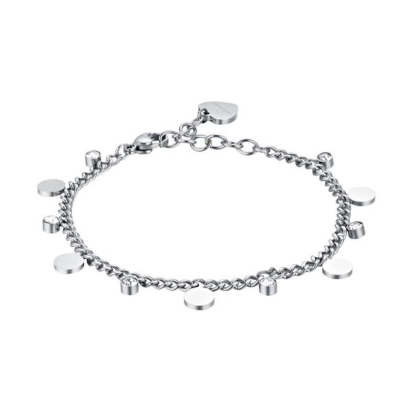Bracciale Donna Luca Barra In Acciaio Con Cristalli Bianchi Pendenti 3 - Verre Gioielli Bracciale Donna Luca Barra In Acciaio Con Cristalli Bianchi Pendenti