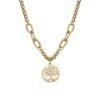 Collana Donna Luca Barra In Acciaio Dorato Con Albero Della Vita 1 - Verre Gioielli Collana Donna Luca Barra In Acciaio Dorato Con Albero Della Vita