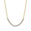 Collana Donna Luca Barra In Acciaio Dorato E Cristalli Bianchi