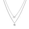 Collana Donna Luca Barra In Acciaio Doppia Trama Con Rosa Dei Venti E Cristalli Bianchi 1 - Verre Gioielli Collana Donna Luca Barra In Acciaio Doppia Trama Con Rosa Dei Venti E Cristalli Bianchi