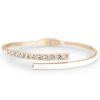 Bracciale Rigido Donna Bangle Stroili In Acciaio Dorato Con Cristalli E Smalto Bianco