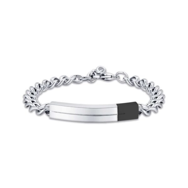 Bracciale Uomo Luca Barra In Acciaio Con Ip Nero 3 - Verre Gioielli Bracciale Uomo Luca Barra In Acciaio Con Ip Nero