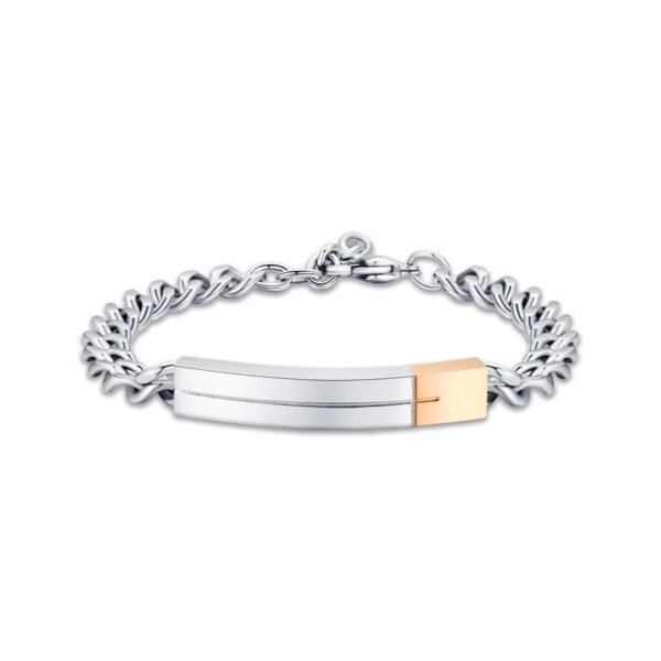 Bracciale Uomo Luca Barra In Acciaio Con Ip Rosato 3 - Verre Gioielli Bracciale Uomo Luca Barra In Acciaio Con Ip Rosato
