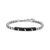 Bracciale Uomo Luca Barra In Acciaio Bicolore Con Cristalli Neri 2 - Verre Gioielli Bracciale Uomo Luca Barra In Acciaio Bicolore Con Cristalli Neri