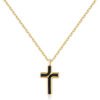 Collana Uomo Brosway In Acciaio Dorato E Croce Con Smalto Nero 1 - Verre Gioielli Collana Uomo Brosway In Acciaio Dorato E Croce Con Smalto Nero