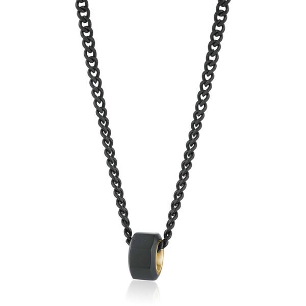 Collana Uomo Brosway In Acciaio Nero Con Pvd Dorato 3 - Verre Gioielli Collana Uomo Brosway In Acciaio Nero Con Pvd Dorato