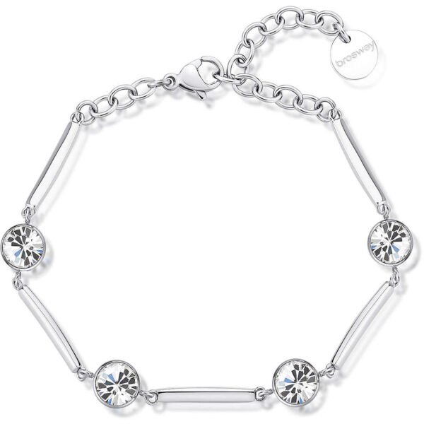Bracciale Donna Brosway In Acciaio Con Cristalli Bianchi 3 - Verre Gioielli Bracciale Donna Brosway In Acciaio Con Cristalli Bianchi