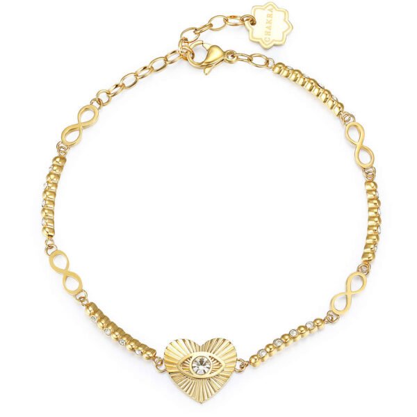 Bracciale Donna Brosway In Acciaio Dorato Con Cuore E Cristallo 3 - Verre Gioielli Bracciale Donna Brosway In Acciaio Dorato Con Cuore E Cristallo
