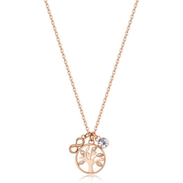 Collana Donna Brosway In Acciaio Rosato Con Albero Della Vita E Infinito
