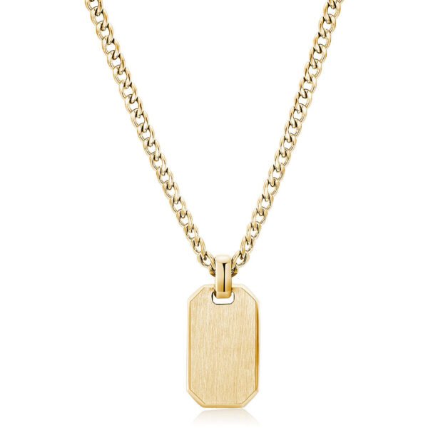 Collana Uomo Brosway In Acciaio Dorato E Piastra 3 - Verre Gioielli Collana Uomo Brosway In Acciaio Dorato E Piastra