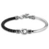 Bracciale Rigido Uomo Brosway In Acciaio E Pelle Nera 2 - Verre Gioielli Bracciale Rigido Uomo Brosway In Acciaio E Pelle Nera