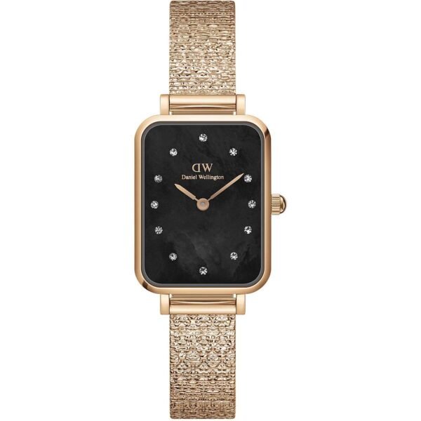 Orologio Donna Daniel Wellington Quadro Lumine Pressed Piano In Acciaio Rosato