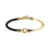 Bracciale Rigido Uomo Brosway In Acciaio Dorato E Pelle Nera 2 - Verre Gioielli Bracciale Rigido Uomo Brosway In Acciaio Dorato E Pelle Nera