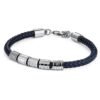 Bracciale Uomo Brosway In Pelle Blu E Acciaio 2 - Verre Gioielli Bracciale Uomo Brosway In Pelle Blu E Acciaio