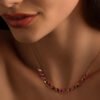 Collana Donna Rosato In Argento 925 Placcato Oro Rosa E Cubic Zirconia 1 Verre Gioielli - l'istituzione del gioiello