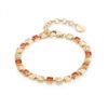 Bracciale Donna Rosato In Argento 925 Placcato Oro Giallo E Cubic Zirconia Arancioni 1 - Verre Gioielli Bracciale Donna Rosato In Argento 925 Placcato Oro Giallo E Cubic Zirconia Arancioni