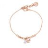 Bracciale Donna Rosato In Argento 925 Placcato Oro Rosa Con Fiore Di Loto E Cubic Zirconia