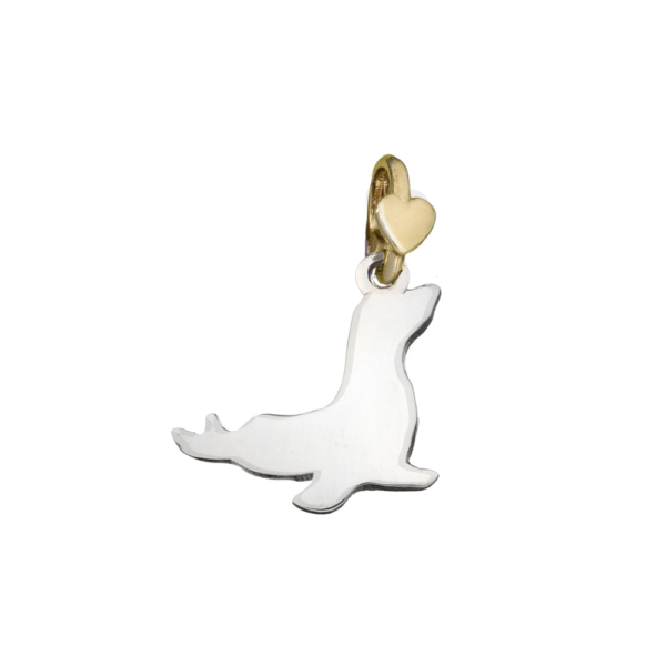 Charm Dodo Mariani Foca In Argento 925 E Contromaglia in Oro Giallo 9 Kt