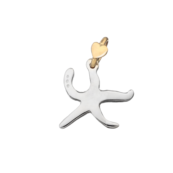 Charm Dodo Mariani Stella Marina In Argento 925 E Contromaglia in Oro Giallo 9 Kt