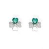 Orecchini Donna Amen In Argento 925 Con Quadrifoglio E Zirconi Bianchi E Verdi 1 - Verre Gioielli Orecchini Donna Amen In Argento 925 Con Quadrifoglio E Zirconi Bianchi E Verdi