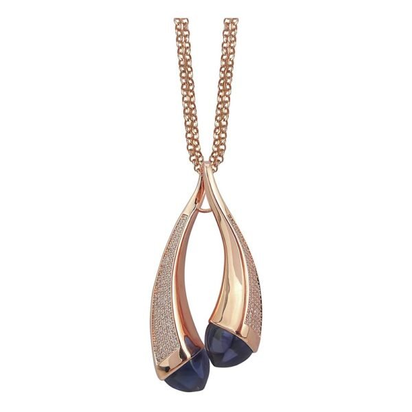 Collana Donna Boccadamo In Bronzo Rosato Doppio Filo Con Cristalli E Zirconi 3 - Verre Gioielli Collana Donna Boccadamo In Bronzo Rosato Doppio Filo Con Cristalli E Zirconi