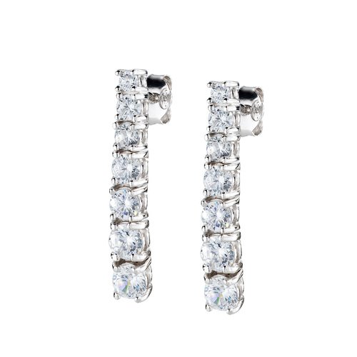 Orecchini Donna Amen In Argento 925 Con Zirconi Bianchi Pendenti
