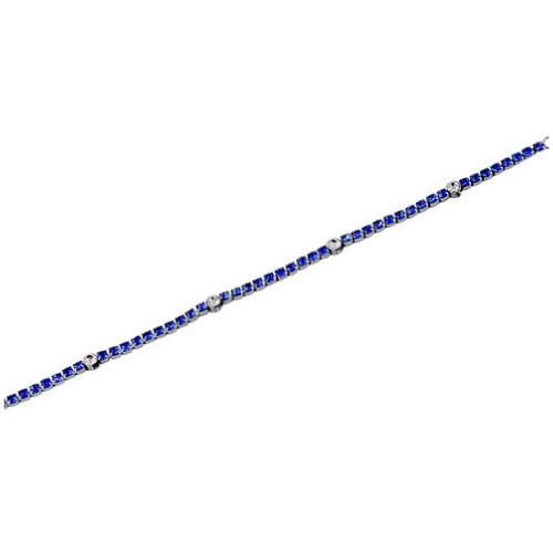Bracciale Donna Tennis Mya Boccadamo In Acciaio Con Zirconi Blu 3 - Verre Gioielli Bracciale Donna Tennis Mya Boccadamo In Acciaio Con Zirconi Blu