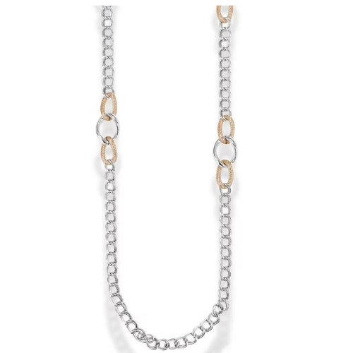 Collana Donna Boccadamo A Doppia Catena Groumette In Bronzo Argentato E Dorato 3 - Verre Gioielli Collana Donna Boccadamo A Doppia Catena Groumette In Bronzo Argentato E Dorato