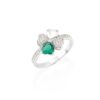 Anello Donna Amen In Argento 925 Con Quadrifoglio E Zirconi Bianchi E Verdi 1 - Verre Gioielli Anello Donna Amen In Argento 925 Con Quadrifoglio E Zirconi Bianchi E Verdi