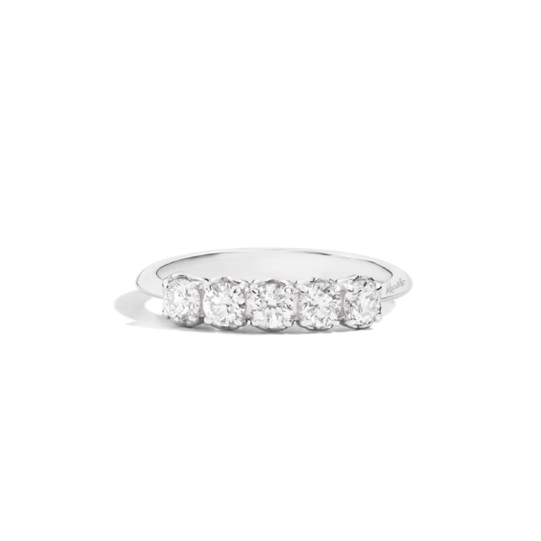 Anello Donna Veretta Recarlo Anniversary In Oro Bianco 18 Kt E Diamanti 0.46 Ct