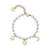 Bracciale Donna Brosway In Acciaio Bicolore Con Charms E Perle