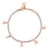 Bracciale Donna Brosway Portafortuna In Acciaio Con Finitura Oro Rosa E Cristalli Bianchi E Charms 2 - Verre Gioielli Bracciale Donna Brosway Portafortuna In Acciaio Con Finitura Oro Rosa E Cristalli Bianchi E Charms